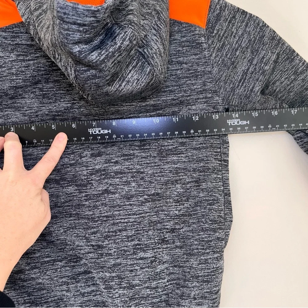 Nike Kids Gray and Orange Striped Hoodie